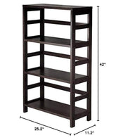 3-Shelf Wooden Bookcase in Espresso Finish